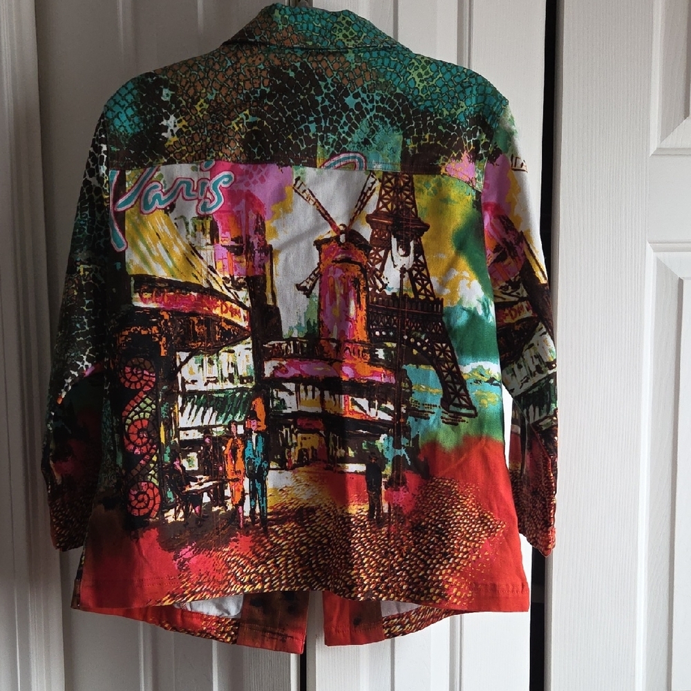 Colorful Jacket with Paris Print - Picture 2 of 7